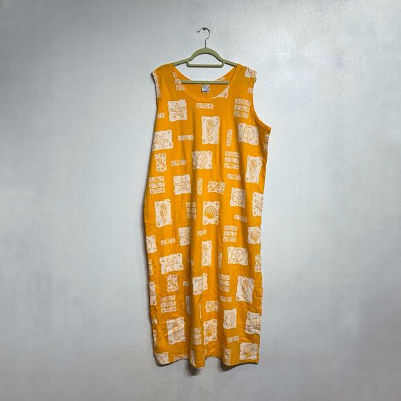 Sun Stone Yellow Vintage Maxi Dress Sz XXL - Picture 1 of 9